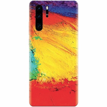 Husa silicon pentru Huawei P30 Pro, Colorful Dry Paint Strokes Texture Husa silicon pentru Huawei P30 Pro, Colorful Dry Paint Strokes Texture