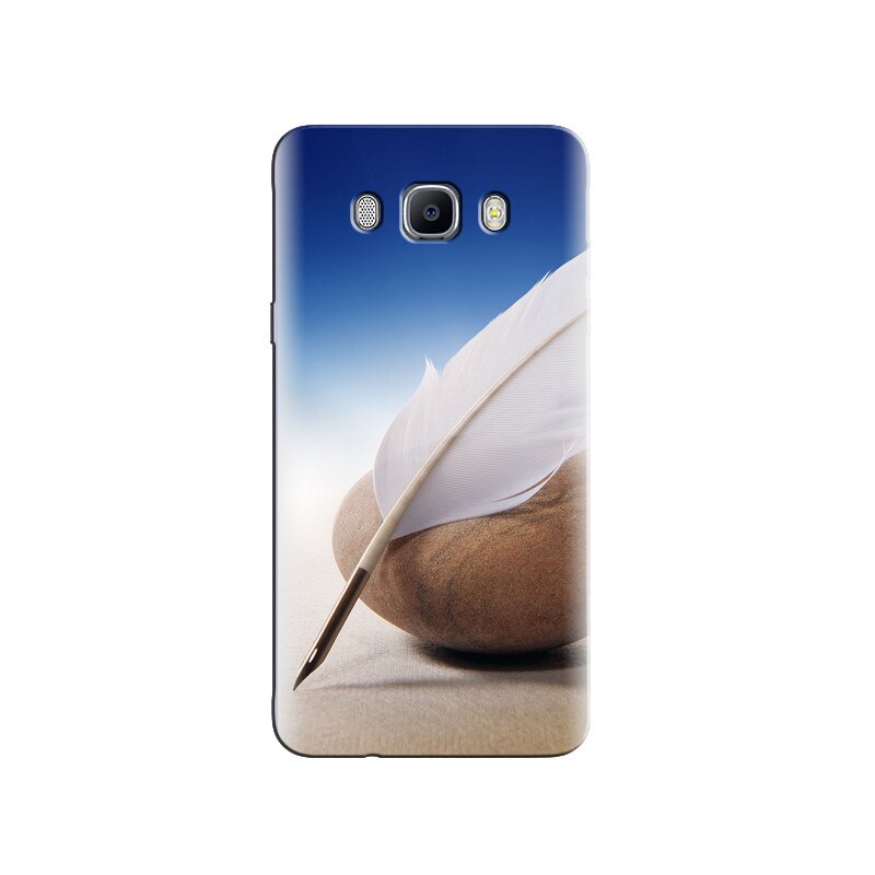 Husa Samsung J5 2016 Brown Stone White Feather