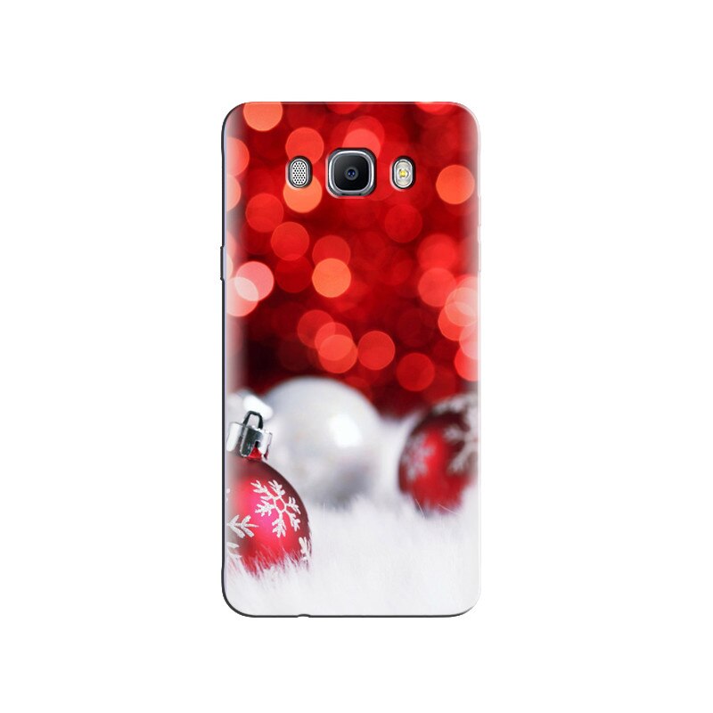 Husa Samsung J5 2016 Christmas Red Balls Bokeh White
