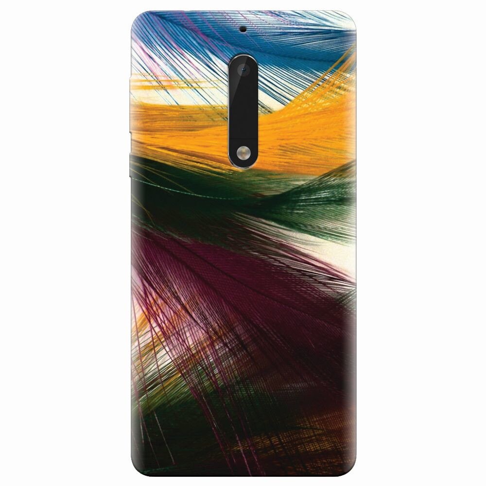 Husa silicon pentru Nokia 5, Colorful Peacock Feathers