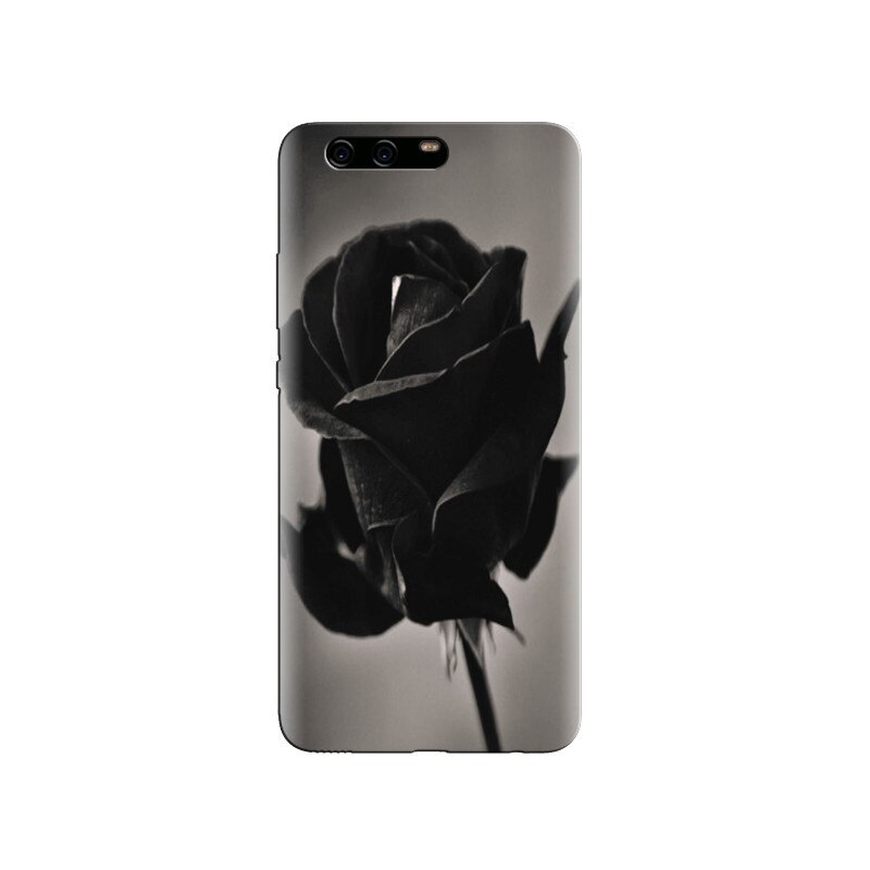Husa Huawei P10 PLUS Abstract Black Rose Flowers