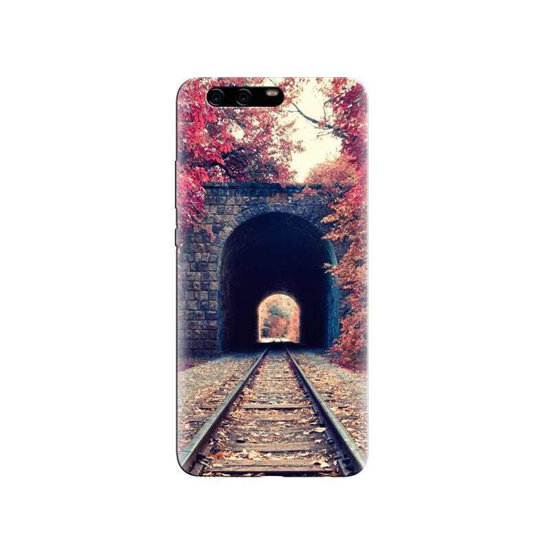Husa Huawei P10 PLUS Autumn Train Tunnel Red Leaves