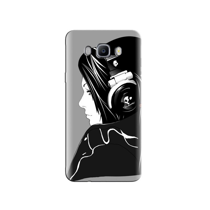 Husa Samsung J3 Minimal Girl Skull Headphones Music