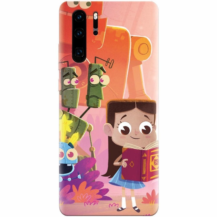 Силиконов калъф за Huawei P30 Pro, Children Kids Robots Illustration Colorful K