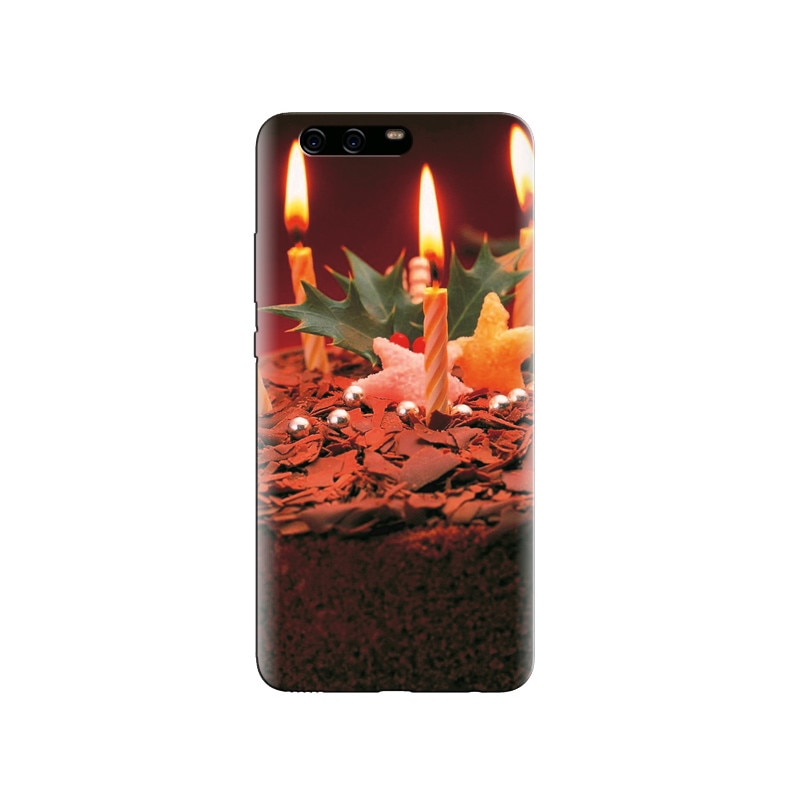 Husa Huawei P10 PLUS Chocolate Cake With Stars And Lighting Candles Hd Photos