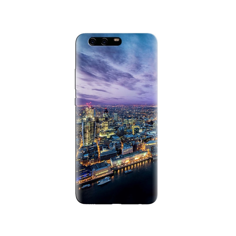 Husa Huawei P10 PLUS City Evening Skyview Light Harbor Purple Clouds