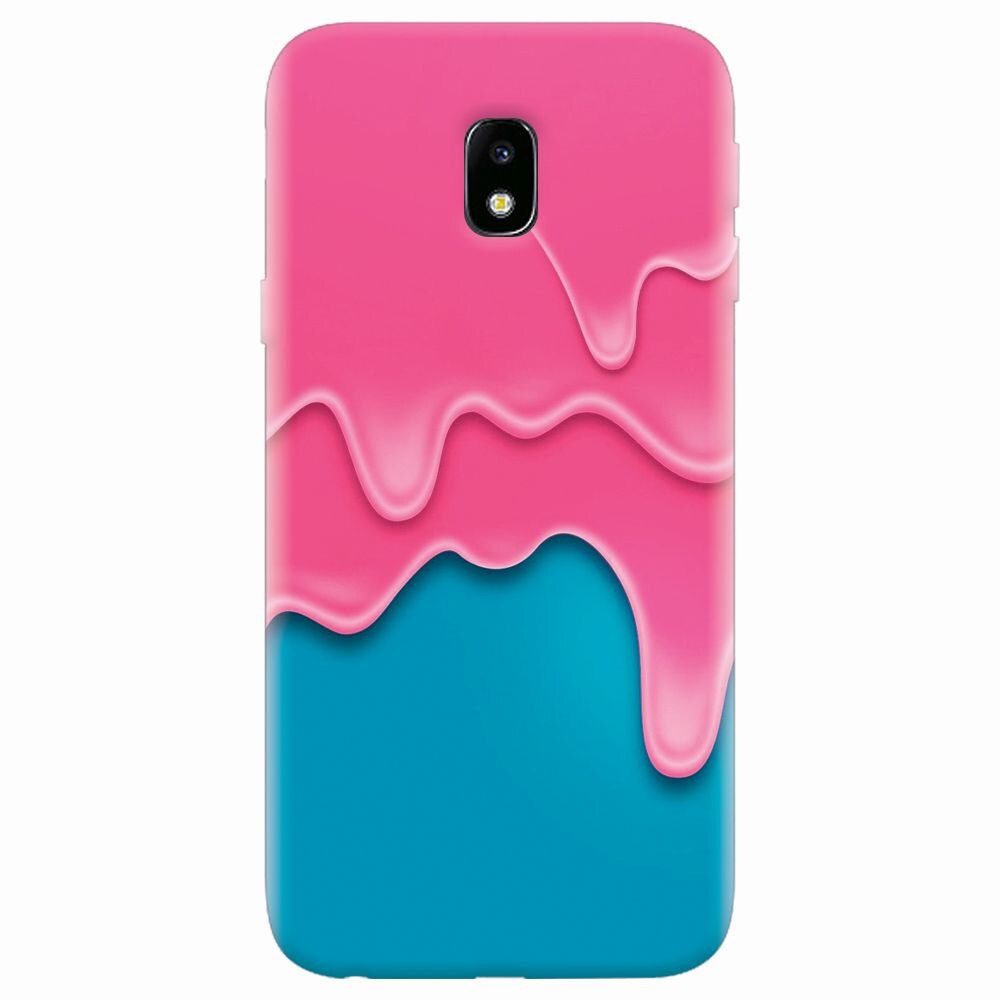 Husa silicon pentru Samsung Galaxy J7 Pro 2017, Pink Liquid Dripping