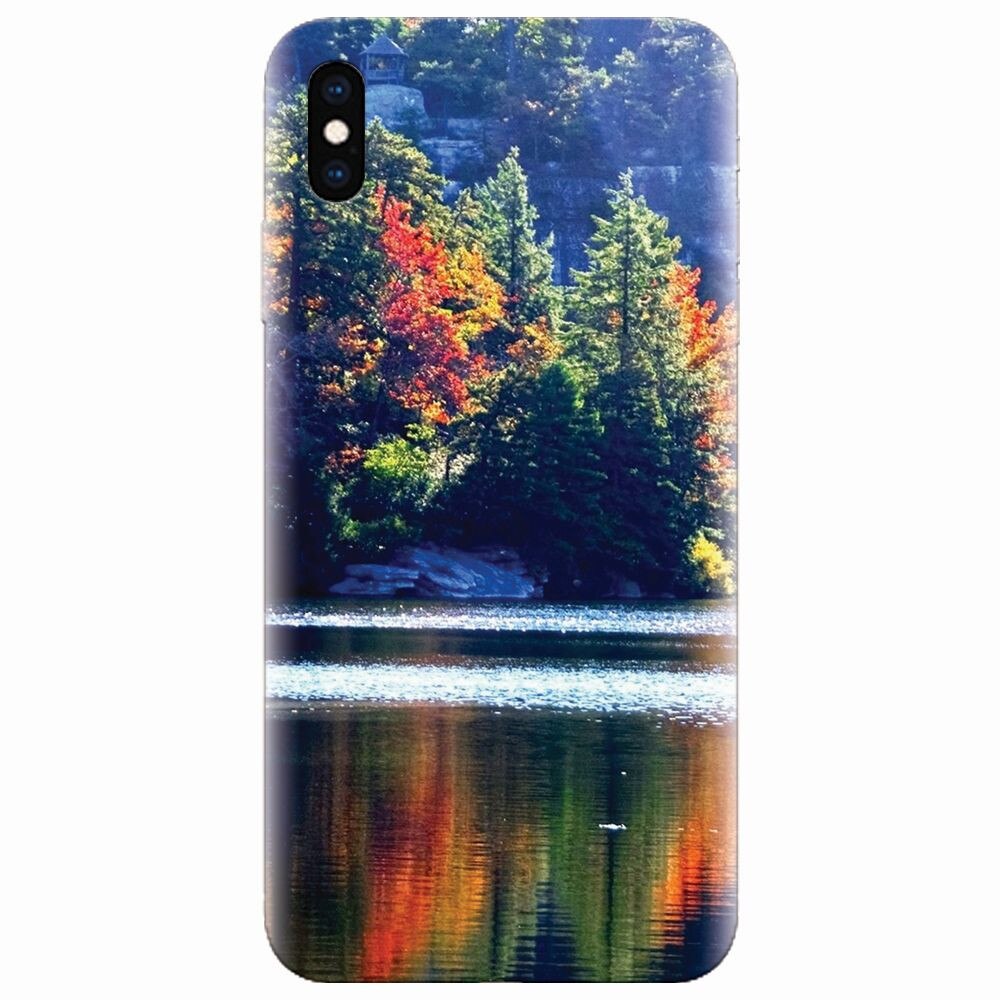 Husa silicon pentru Apple Iphone XS, Lake Minnewaska Autumn