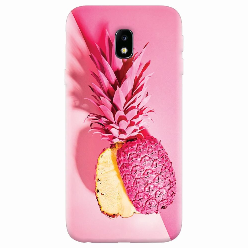 Husa silicon pentru Samsung Galaxy J7 2017, Pink Pineapple