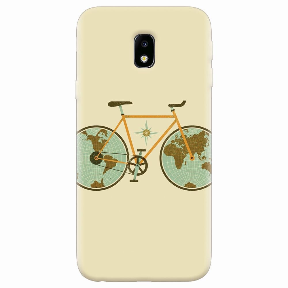Husa silicon pentru Samsung Galaxy J7 2017, Retro Bicycle Illustration