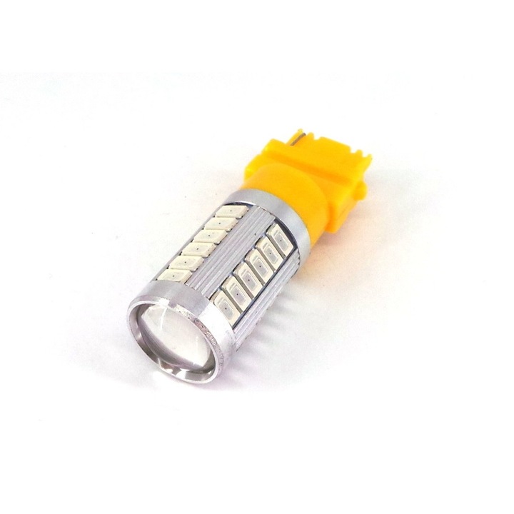 P27W, 3156 LED izzó, 12V, 17W, CANBUS, 1000lm, jelzőlámpa USA narancssárga