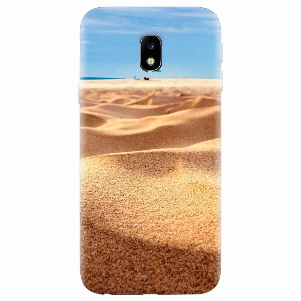 Husa silicon pentru Samsung Galaxy J7 Pro 2017, Beach Sand Closeup Holiday