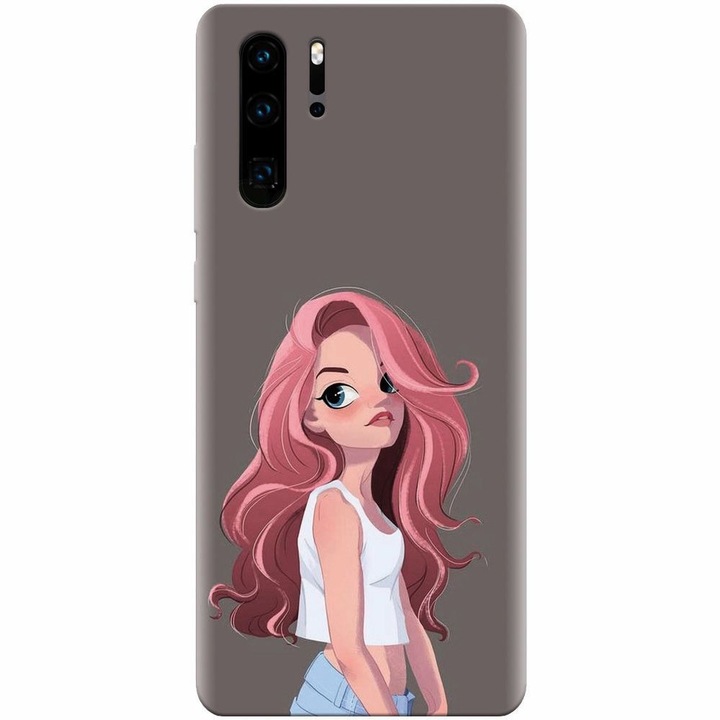 Силиконов калъф съвместим с Huawei P30 Pro, Cute Girl