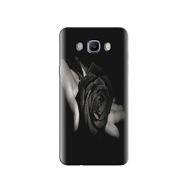 Husa Samsung J3 Ultra Black Rose Flowers In Hand