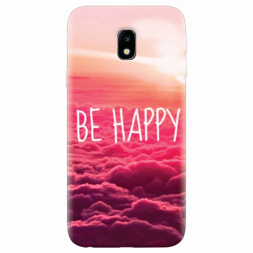 Husa silicon pentru Samsung Galaxy J7 2017, Be Happy Puffy Clouds