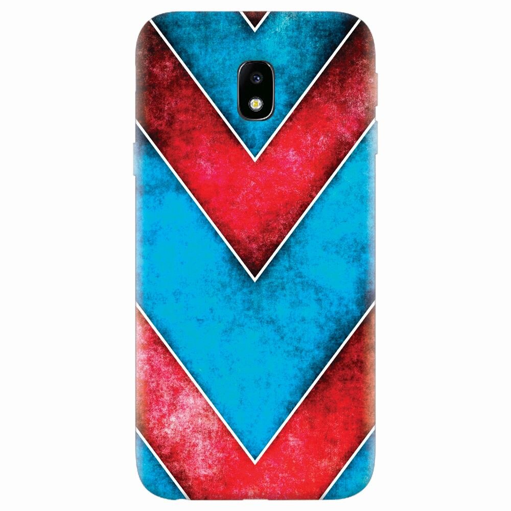 Husa silicon pentru Samsung Galaxy J7 2017, Blue And Red Abstract