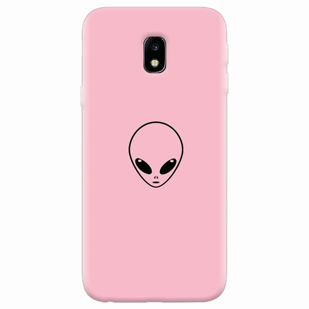 Husa silicon pentru Samsung Galaxy J7 Pro 2017, Pink Alien