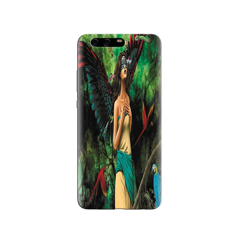 Husa Huawei P10 Beautiful Angel Playing With Snake And Parrots