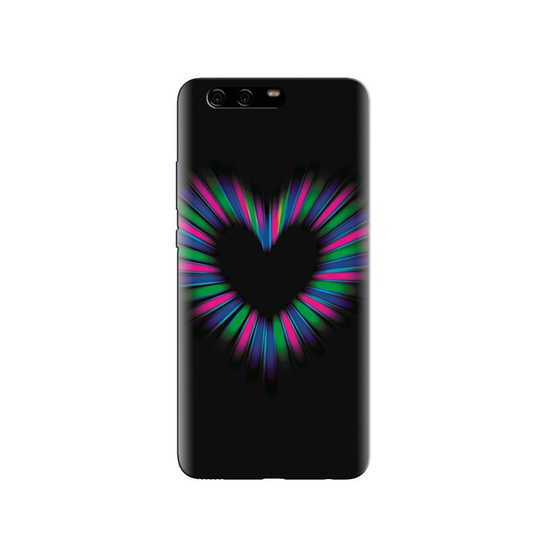 Husa Huawei P10 Amazing Lighting Heart With Black Background Images