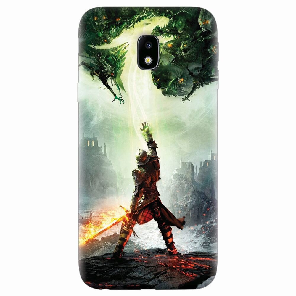 Husa silicon pentru Samsung Galaxy J7 2017, Green Dragon