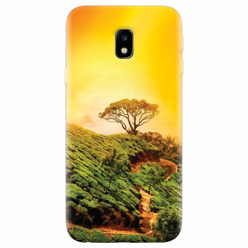 Husa silicon pentru Samsung Galaxy J7 Pro 2017, Hill Top Tree Golden Light