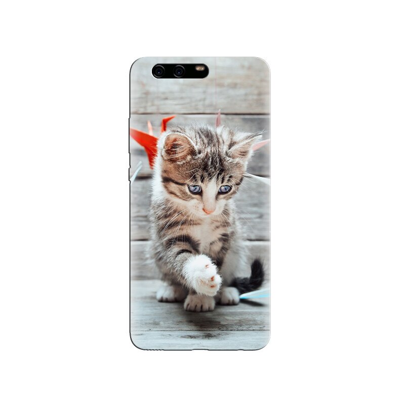 Husa Huawei P10 PLUS Cat Playing Colorful Paper Crane