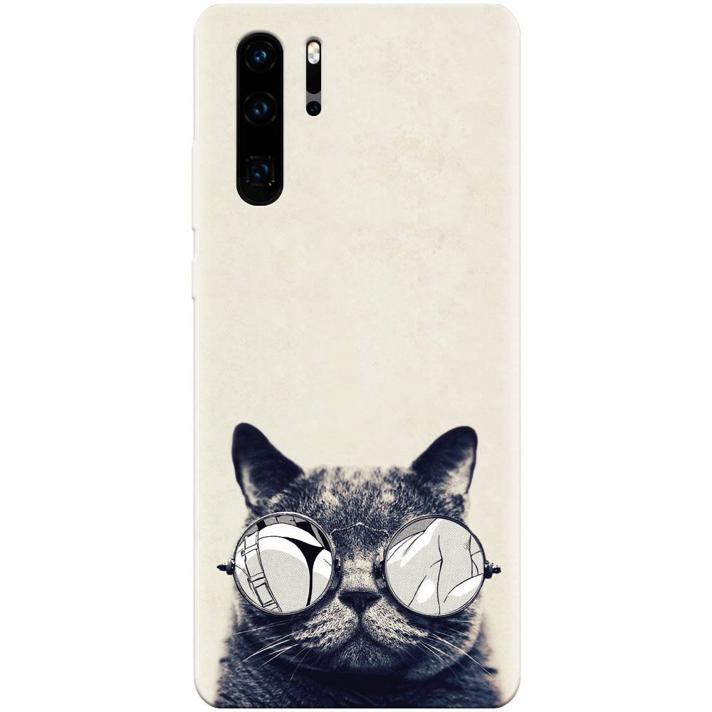 Husa silicon pentru Huawei P30 Pro, Cool Cat Glasses