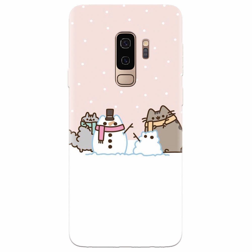 Husa silicon pentru Samsung Galaxy S9 Plus, Cat And Snowman