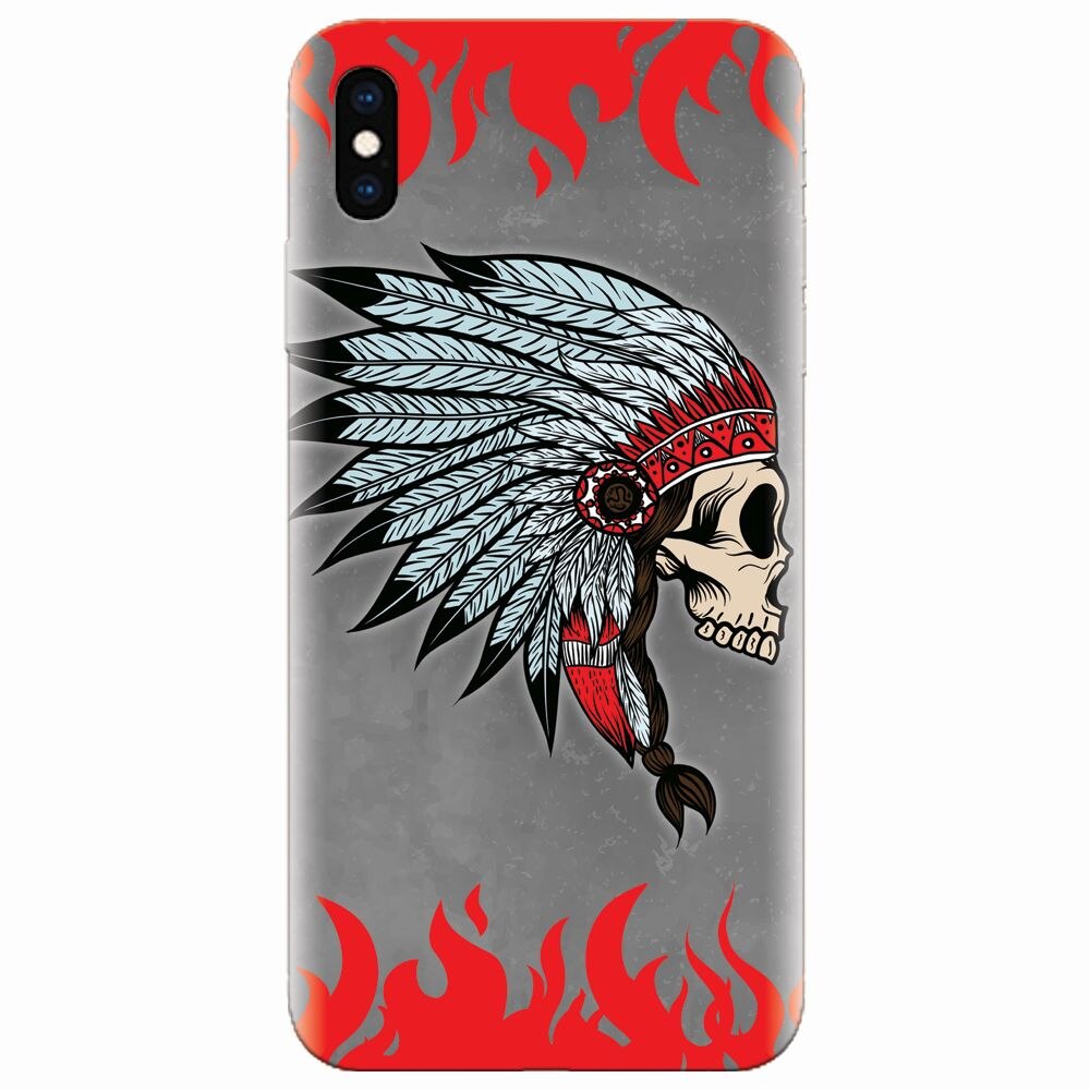 Husa silicon pentru Apple Iphone XS Max, Indian Skull