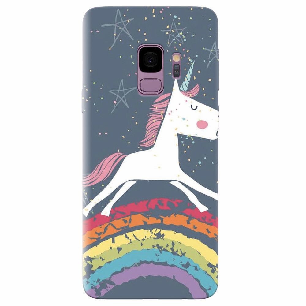Husa silicon pentru Samsung Galaxy S9, Unicorn Rainbow