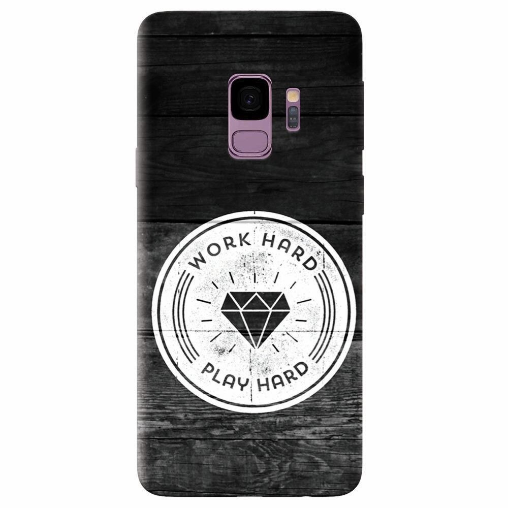 Husa silicon pentru Samsung Galaxy S9, Work Hard Play Hard