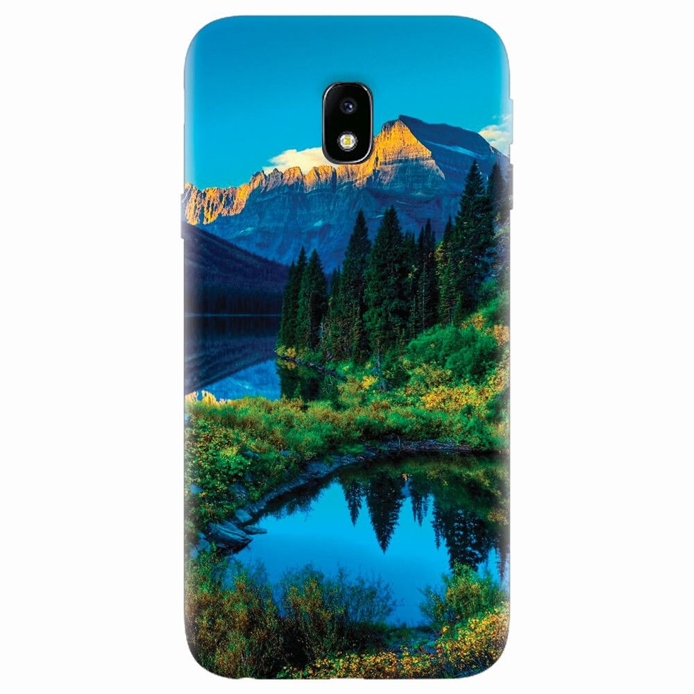 Husa silicon pentru Samsung Galaxy J7 2017, HDR Mountains Lake