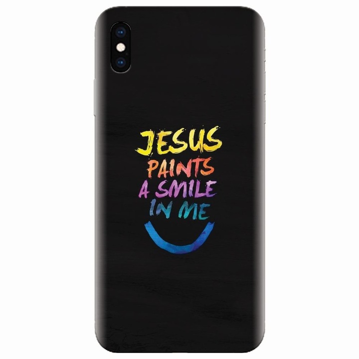Силиконов кейс за Apple iPhone XS Max, Jesus Paints A Smile In Me