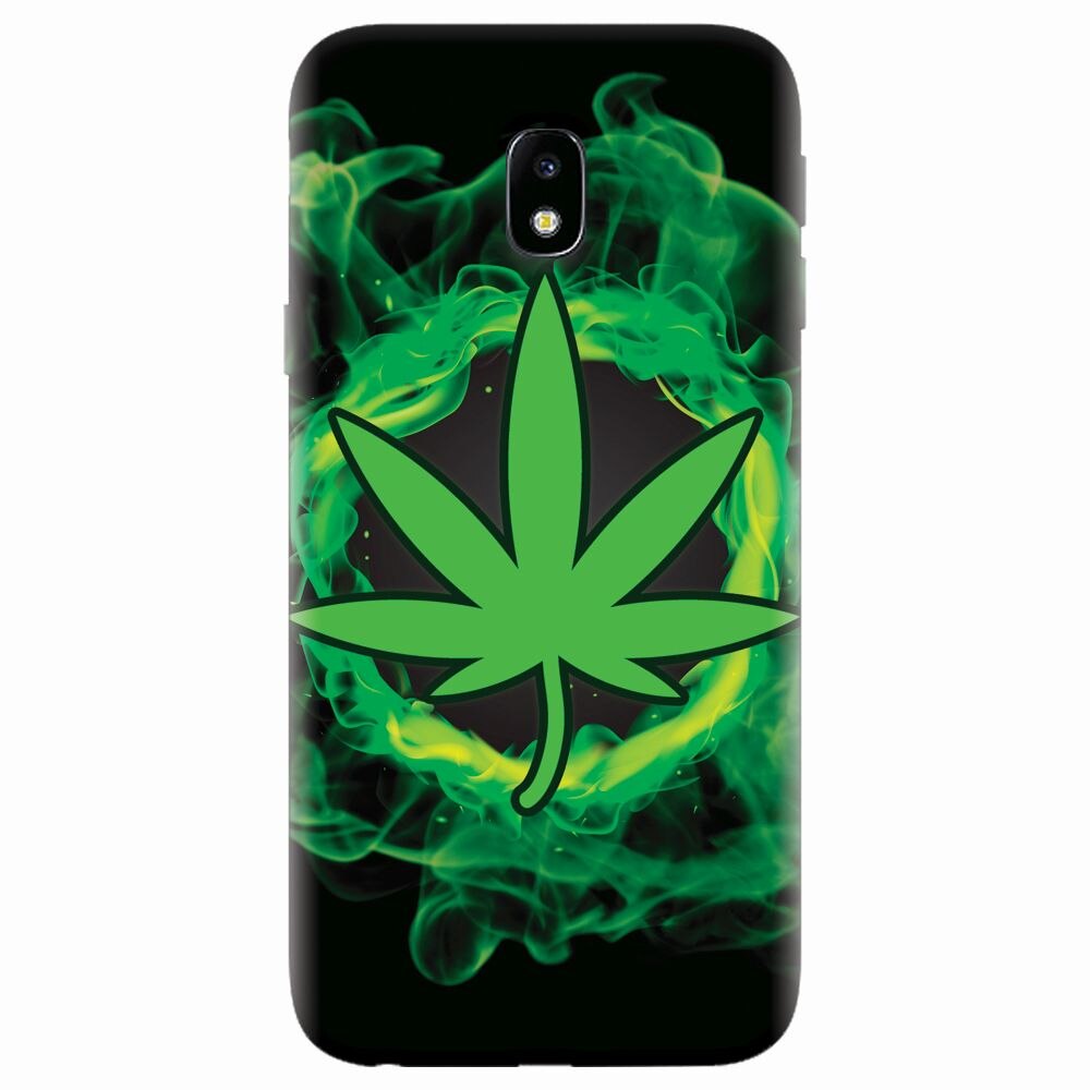 Husa silicon pentru Samsung Galaxy J7 2017, GreenFlames