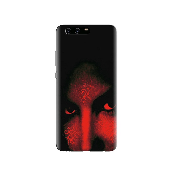 Калъф за Huawei P10 PLUS Girl Face в червено и черно
