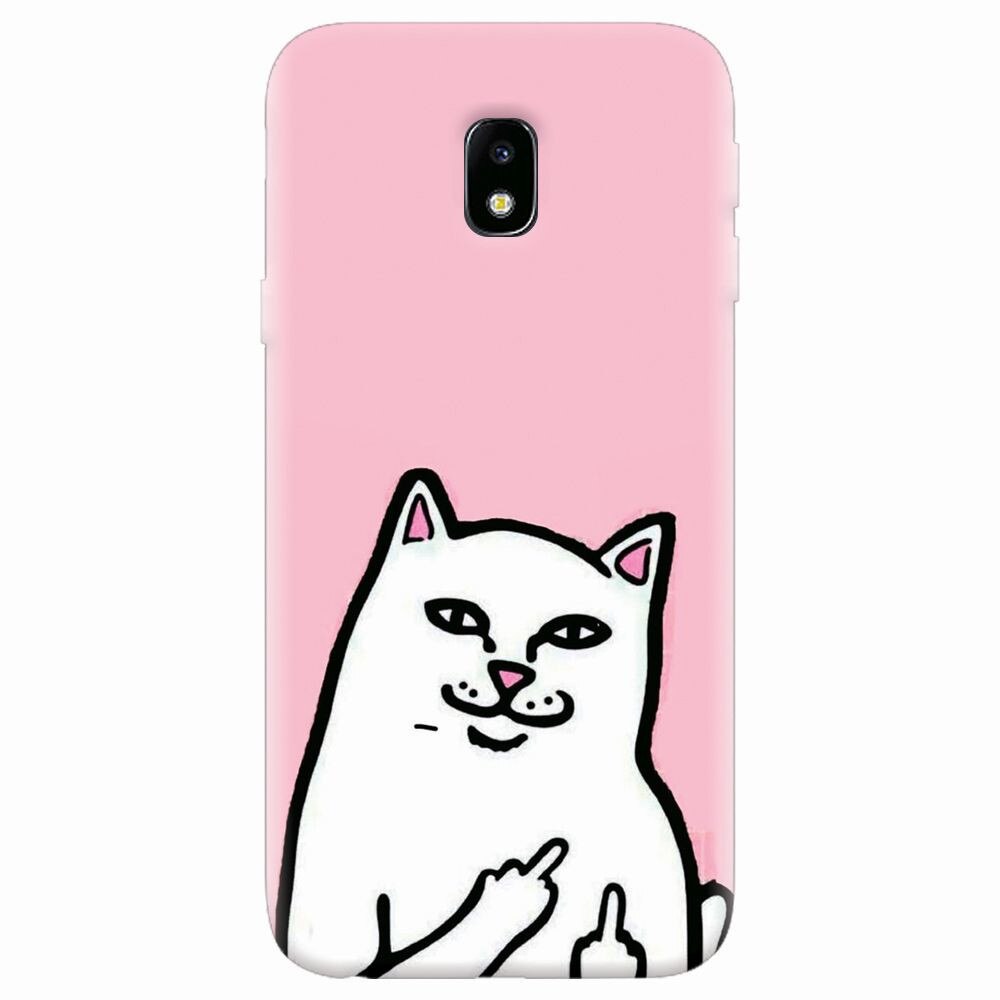 Husa silicon pentru Samsung Galaxy J7 Pro 2017, White Cat
