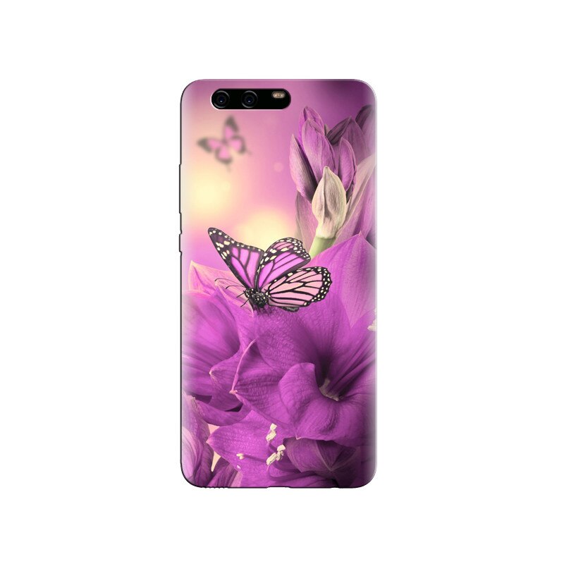 Husa Huawei P10 PLUS Purple Butterfly 002