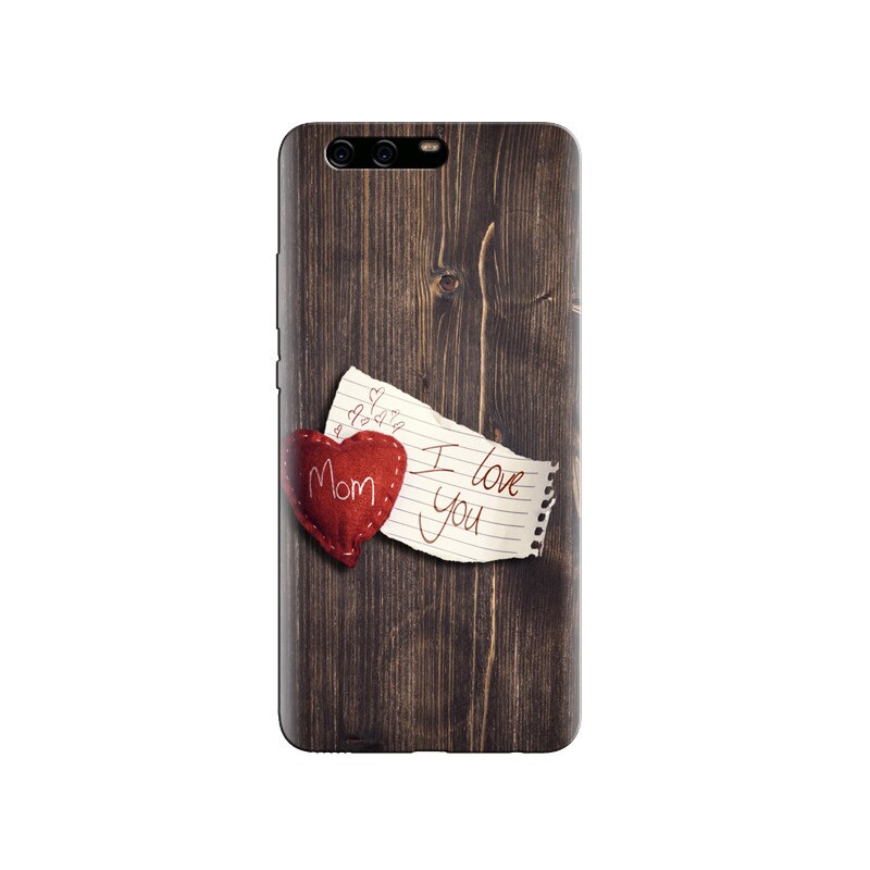 Husa Huawei P10 I Love You Mom Wood Background
