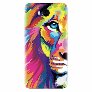 Husa silicon pentru Huawei Y5 2017, Colorfull Lion 002 Husa silicon pentru Huawei Y5 2017, Colorfull Lion 002