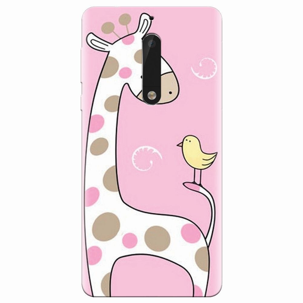 Husa silicon pentru Nokia 5, Cute Giraffe