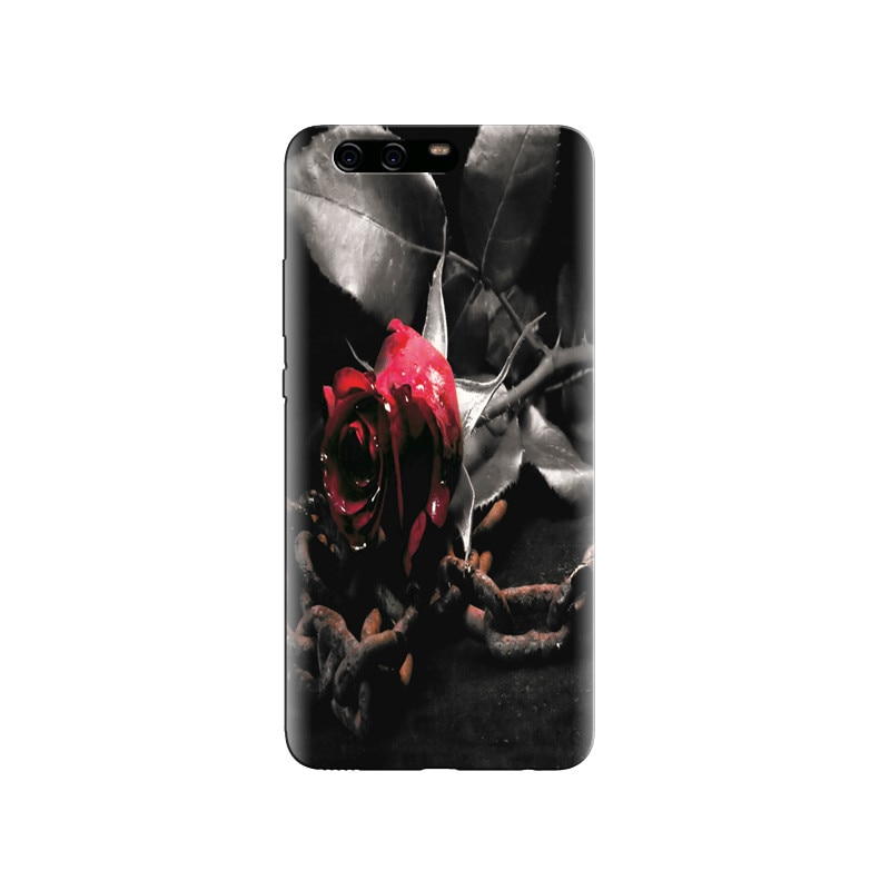 Husa Huawei P10 Red Rose In Black And White