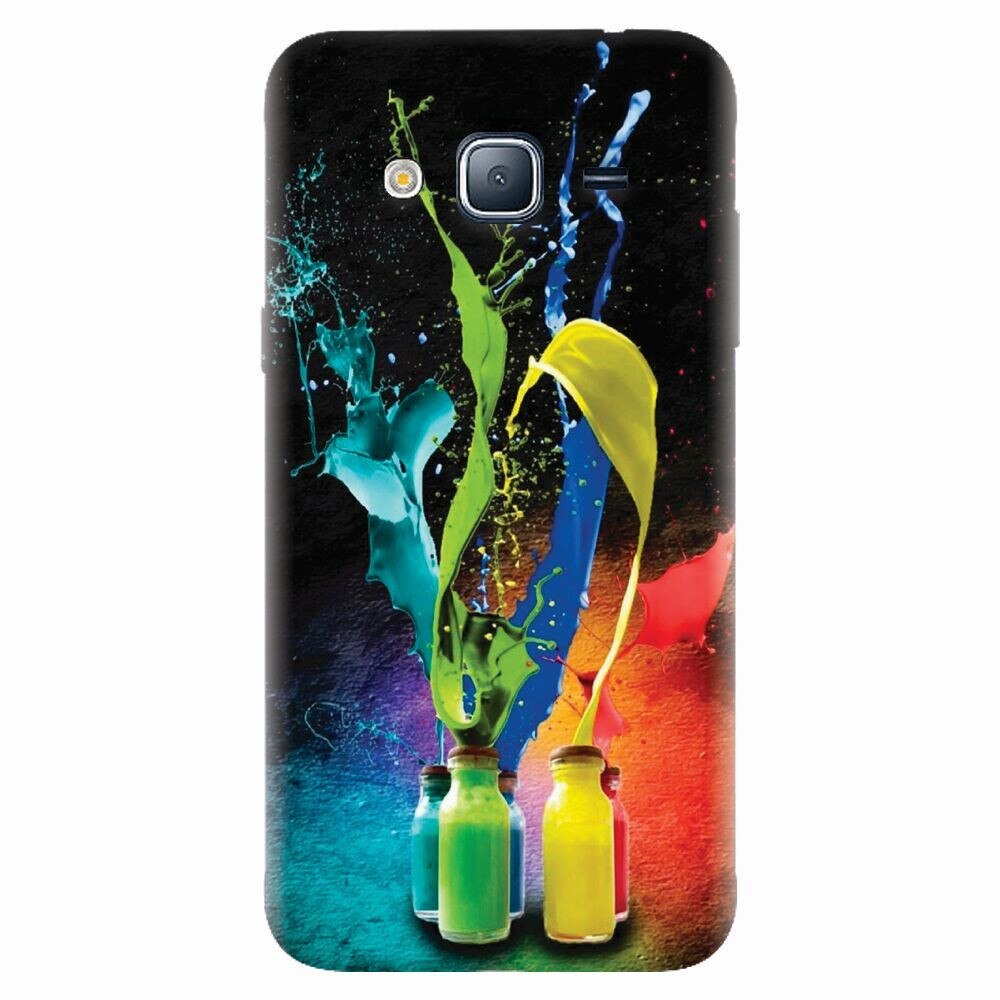 Husa silicon pentru Samsung Galaxy J7 2015, Abstract Color Bottles Splash