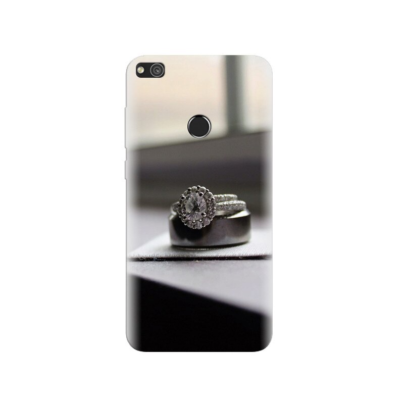 Husa Huawei P8 Lite 2017 Diamond Ring Black And White