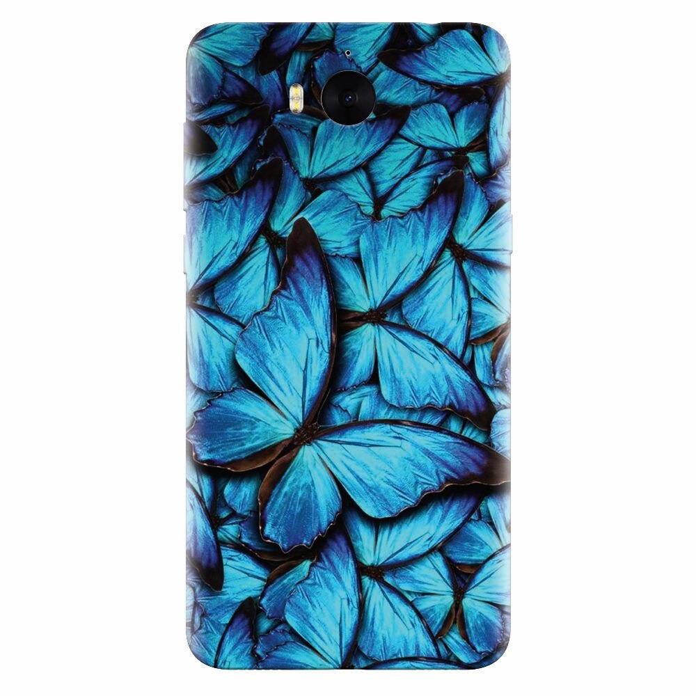 Husa silicon pentru Huawei Y6 2017, Blue Butterfly 101