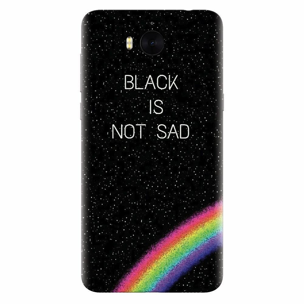 Husa silicon pentru Huawei Y6 2017, Black Is Not Sad