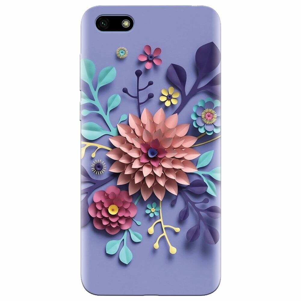 Husa silicon pentru Huawei Y5 2018, Flower Artwork