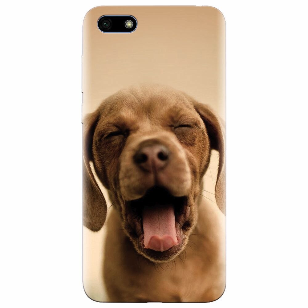 Husa silicon pentru Huawei Y5 Prime 2018, Cute Yawning Puppy