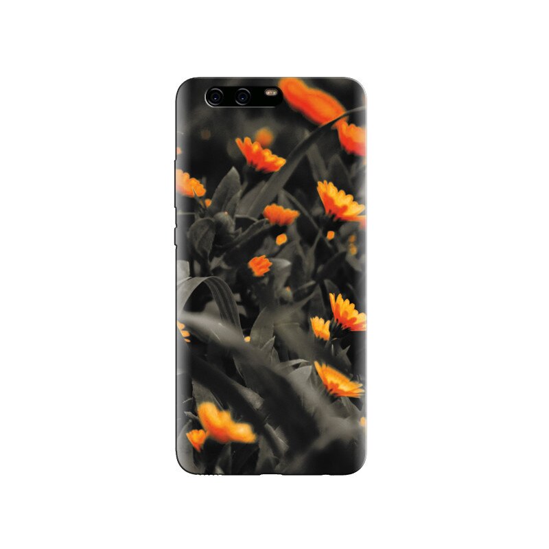 Husa Huawei P10 Orange Small Flower Black And White Images