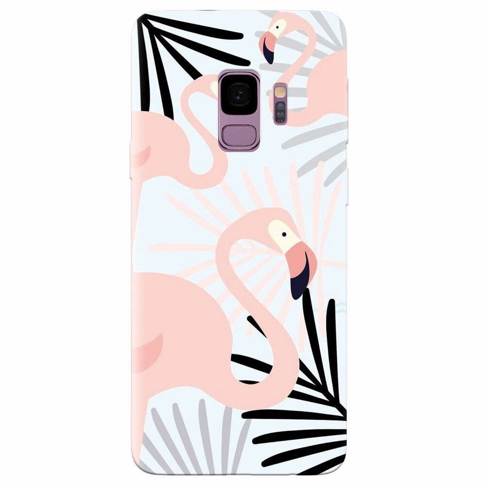 Husa silicon pentru Samsung Galaxy S9, Flamingo