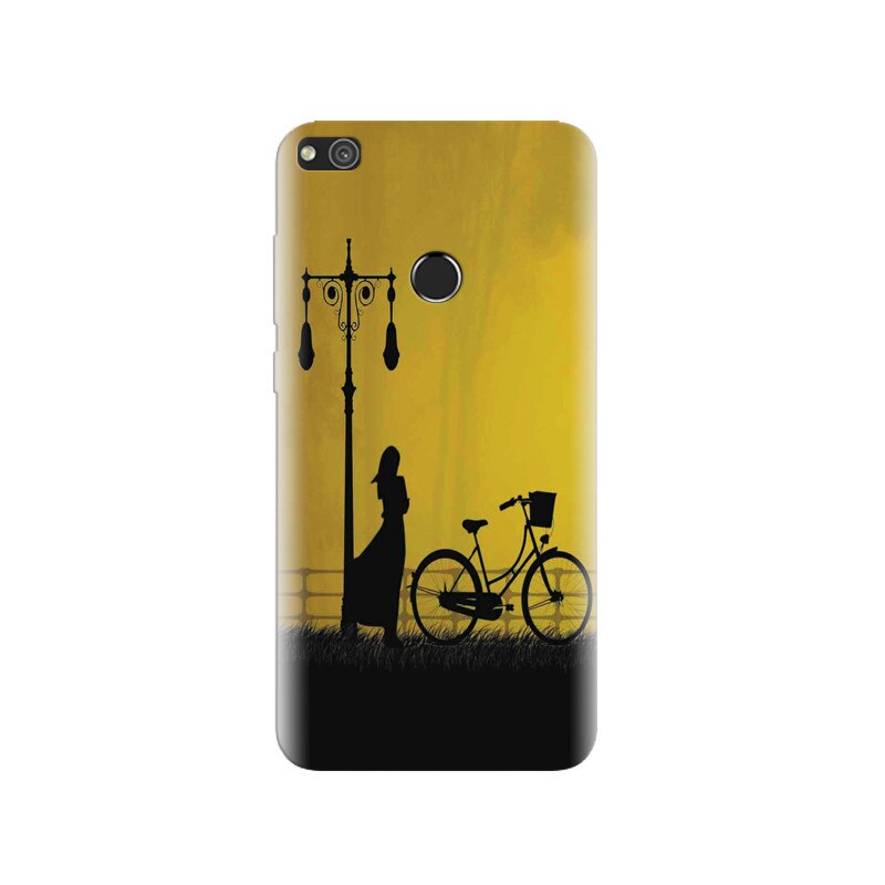 Husa Huawei P8 Lite 2017 Girl With Cycle At Evening High Definition Photos